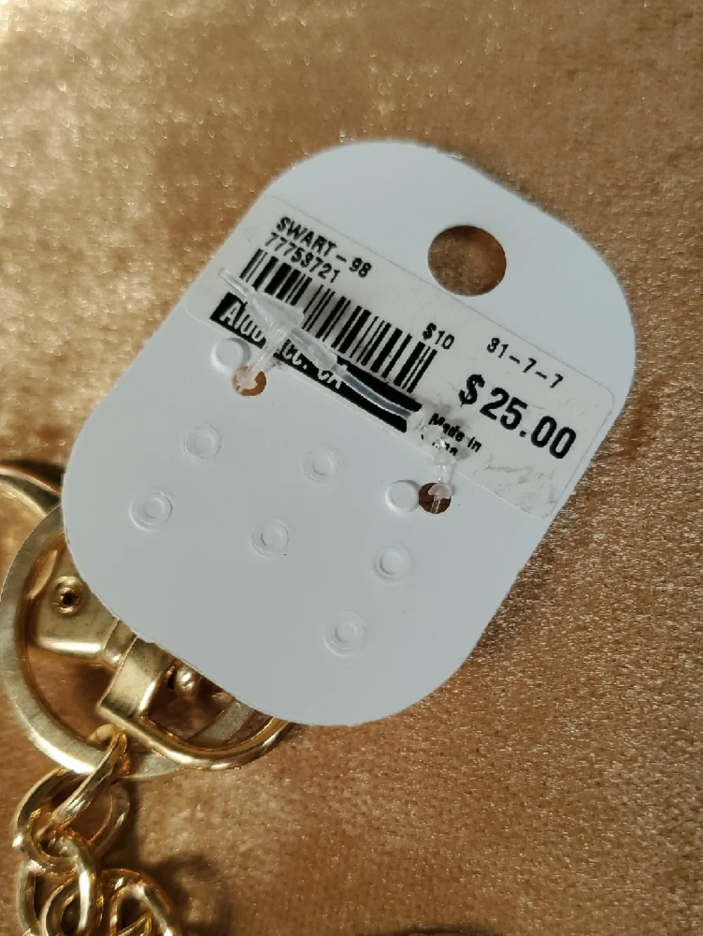 ALDO Gold and Black Crystal Travel Suitcase Keychain - Picture 2 of 7